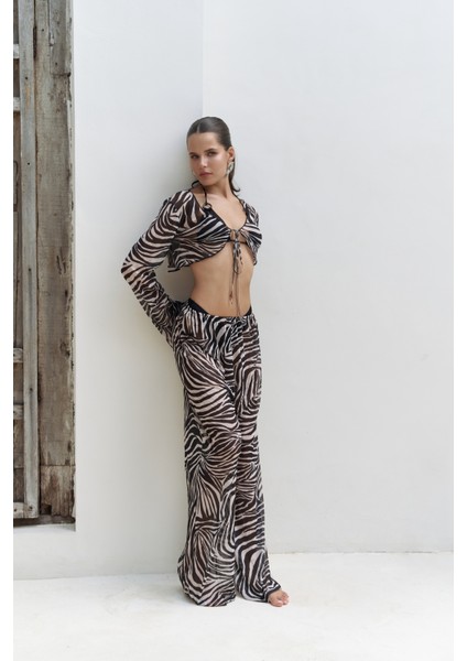 Donovarah Siyah Crop Pantolon Takım
