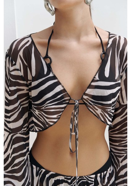 Donovarah Siyah Crop Pantolon Takım