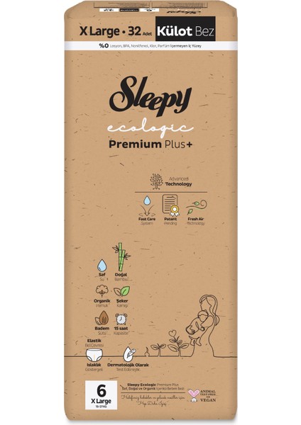 Ecologic Ekonomik Paket Külot Bez 6 Numara Xlarge 32 Adet
