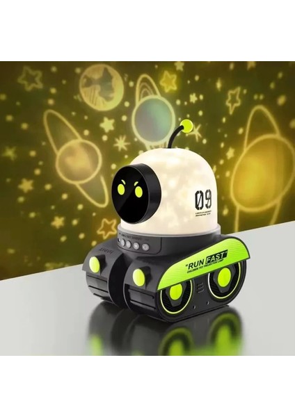 Çocuklar Için Eğitici ve Eğlenceli Robot Temali Projektör Gece Lambasi