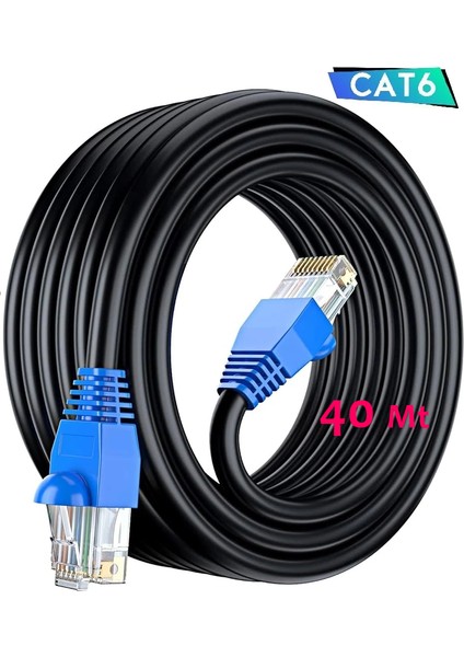 40 Metre Cat6 İnternet Kablosu Dış Mekan Dış Ortam Outdoor High Speed 2 Katmanlı