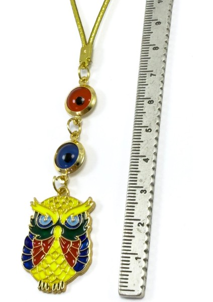 Çerçeveli Nazar Boncuklu Renkli Baykuş Figürlü Araba Dikiz Ayna Süsü, Yeni Araba Hediyesi modelleri