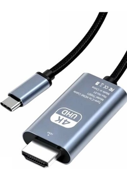2m Metre Hdmi Kablo 4K 30 Hz Full Hd Tv Monitör Uydu Alıcısı Pc Uyumlu Type C To HDMI Kablosu