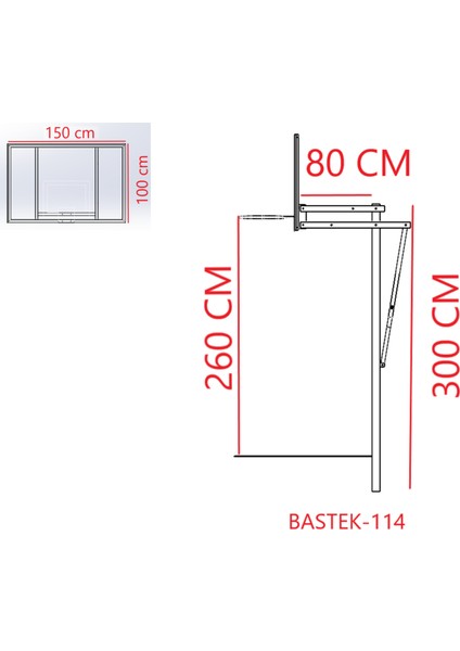 Tek Direkli Yükseklik Ayarlı Basketbol Potası Basic Model Sabit Çember Dijital PANYA(100*150) fırsatları