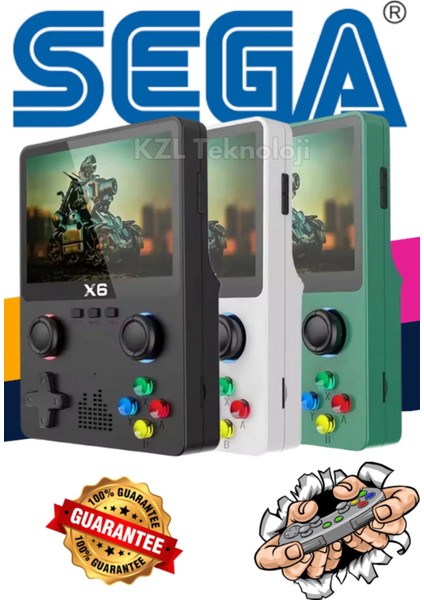 Taşınabilir Oyun Konsolu 3.5 Inç IPS Ekran Retro 6500 Oyun Atari Sega Oyunları