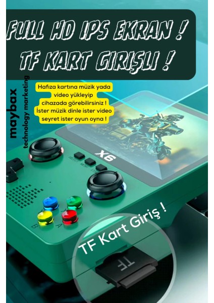 Taşınabilir Oyun Konsolu 3.5 Inç IPS Ekran Retro 6500 Oyun Atari Sega Oyunları