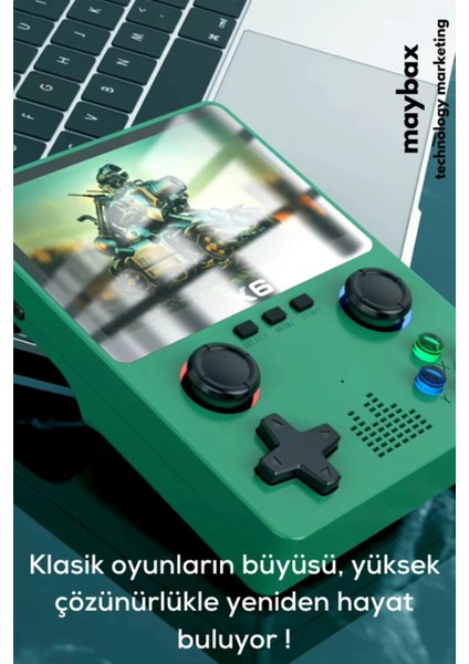 Taşınabilir Oyun Konsolu 3.5 Inç IPS Ekran Retro 6500 Oyun Atari Sega Oyunları