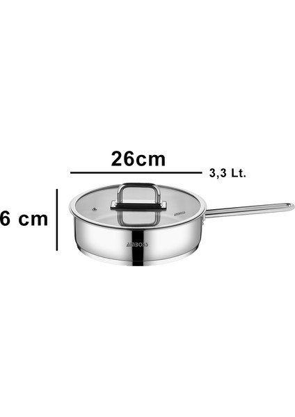 Nova Paslanmaz Çelik Cam Kapaklı Tava 26X6 cm fırsatları