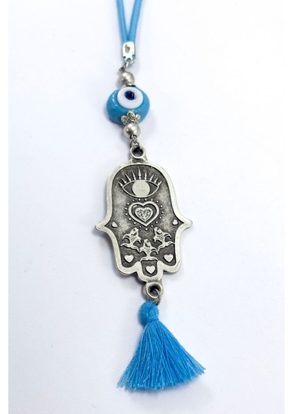 Mavi Dana Gözü Nazar Gözü Kalp Balık Motifli Hamse Araba Dikiz Ayna Süsü, Yeni Araba Hediyesi fırsatları