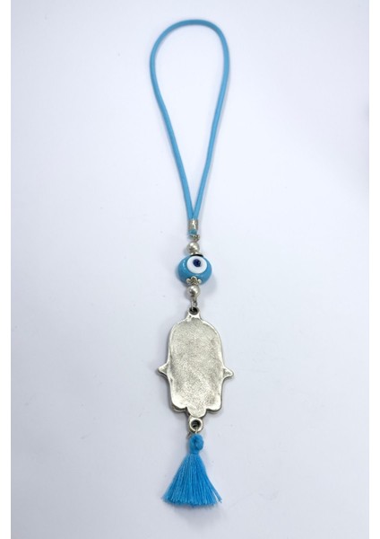 Mavi Dana Gözü Nazar Gözü Kalp Balık Motifli Hamse Araba Dikiz Ayna Süsü, Yeni Araba Hediyesi