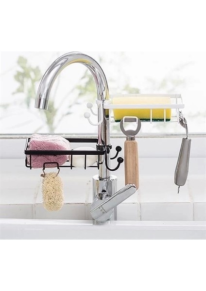 Paslanmaz Çelik Mutfak Banyo Musluğuna Sabitlenebilir Sabunluk