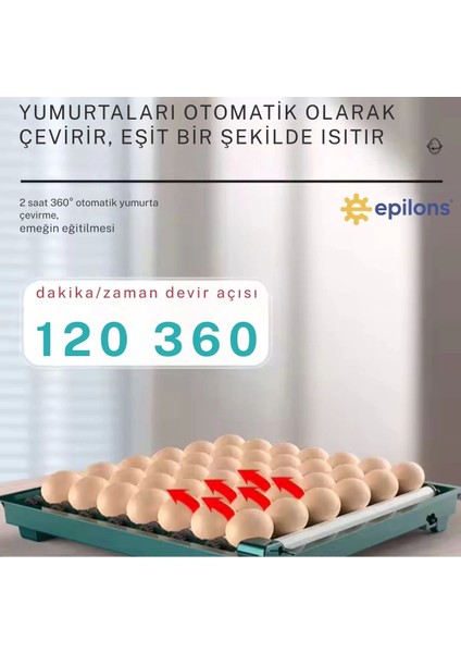 Slim Model 130’LU Gün Sayaçlı Tam Otomatik Kuluçka Makinesi – Yedek Motor + Su Kabı + Qr Videolu Kurulum