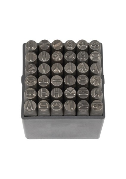 PT03042 36 Parça Çelik Harf ve Rakam 4mm