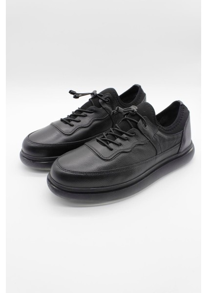 Siyah Hakiki Deri Termo Taban Bağcıklı Casual Ayakkabı 1033235119 fiyatları