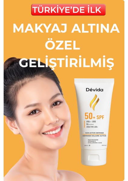 SPF 50 + Yüz Güneş Kremi Uva Uvb Koruyucu Nemlendirici Uvactive 400 + Krem indirimleri
