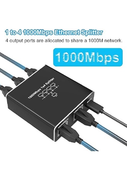 Ethernet Splitter 1x4 4 Port Ethernet Çoklayıcı 1000MBPS Cat5 Cat6 RJ45 Kablo Çoklayıcı fiyatları