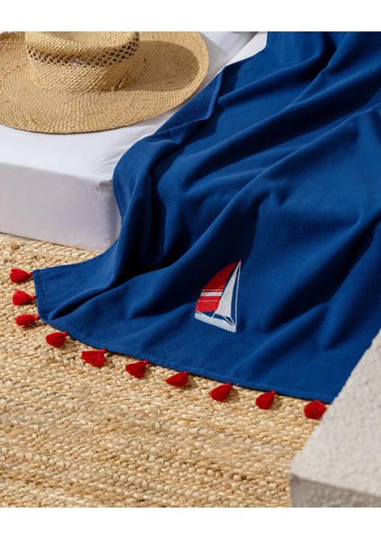 Navier %100 Pamuk Plaj Havlusu - Lacivert - 70X150 cm modelleri