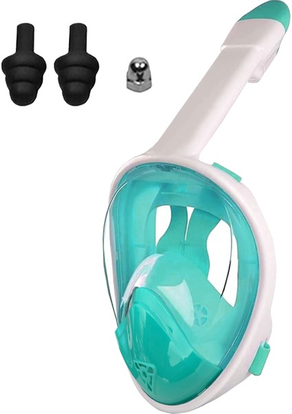 Tam Yüz Şnorkel Dalış Maskesi, 180° Panoramik Görüntüleme Anti-Sis, Anti-Sızıntı Çantalı Yeşil fiyatları