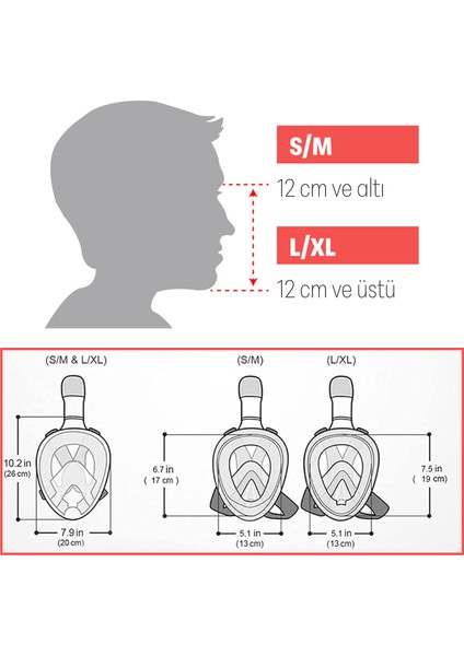 Tam Yüz Şnorkel Dalış Maskesi, 180° Panoramik Görüntüleme Anti-Sis, Anti-Sızıntı Çantalı Yeşil