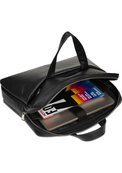 VIP SD150 15.6 Suni Deri Laptop Çantası -Siyah