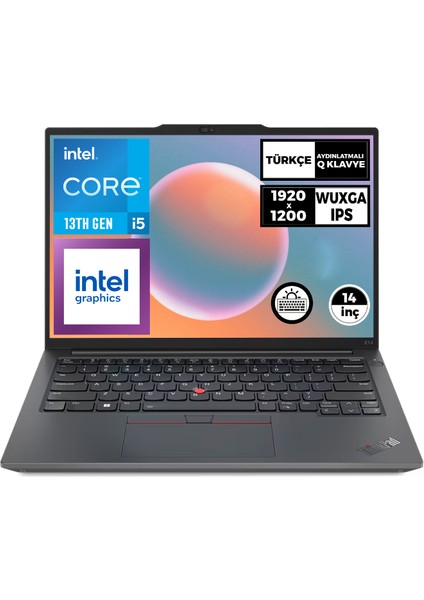 Thinkpad E14 Gen 5 Intel Core I5-1335U 24GB 1tb SSD 14" Wuxga Windows 11 Pro Taşınabilir Bilgisayar 21JLS1XJTX014