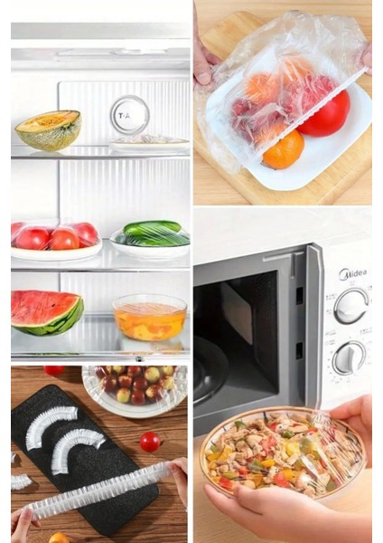 100 Adet Tazeliği Koruyan Tencere ve Tabak Bonesi Çok Amaçlı Kullan At Tabak Bonesi