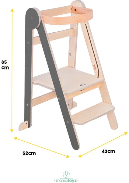 Fold | Öğrenme Kulesi -Gri / Foldable Learning Tower