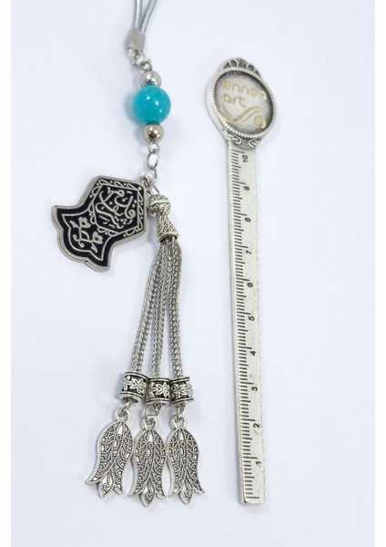 Turkuaz Doğal Taşlı Salkım Lale Nal- I Şerif Araba Dikiz Ayna Süsü, Yeni Araba Hediyesi indirimleri