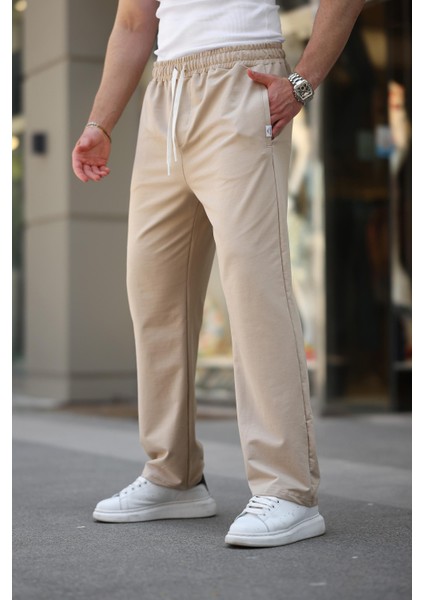 Bej Rahat Kesim Erkek Eşofman Altı E6575