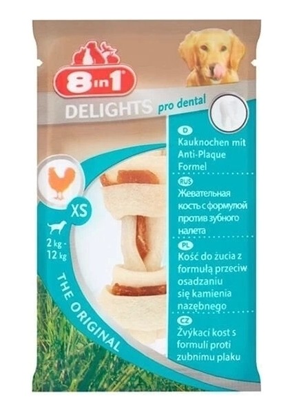 8in1 Delights Dental Köpek Kemik Ödülü Xsmall 12 gr