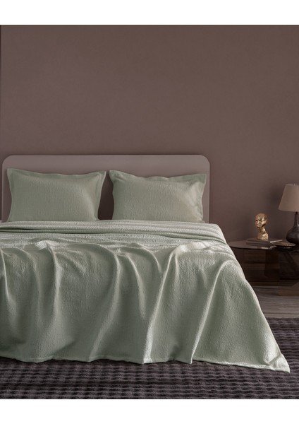 Labenne Çift Kişilik Yatak Örtüsü - Mint Yeşili