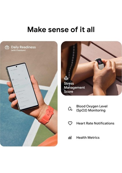 Google Fitbit Charge 6 Aktivite Tracker - 7 Gün Pil Ömrü, 50M Su Geçirmez, Gps, Kalp Atış Hızı, Uyku Takibi, 6 Ay Premium Hediye