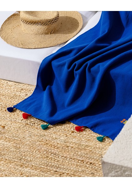 Savier %100 Pamuk Plaj Havlusu - Mavi - 70X150 cm fiyatları