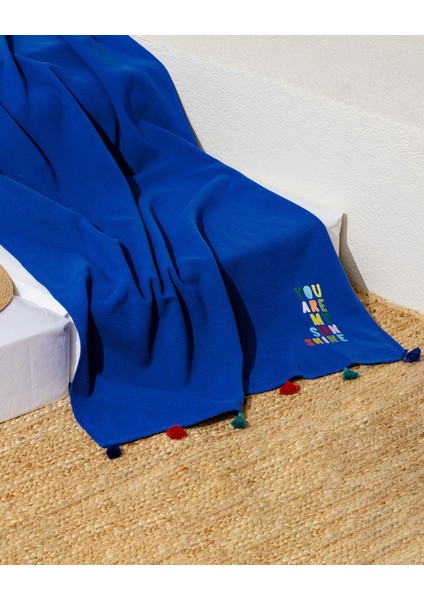 Savier %100 Pamuk Plaj Havlusu - Mavi - 70X150 cm modelleri