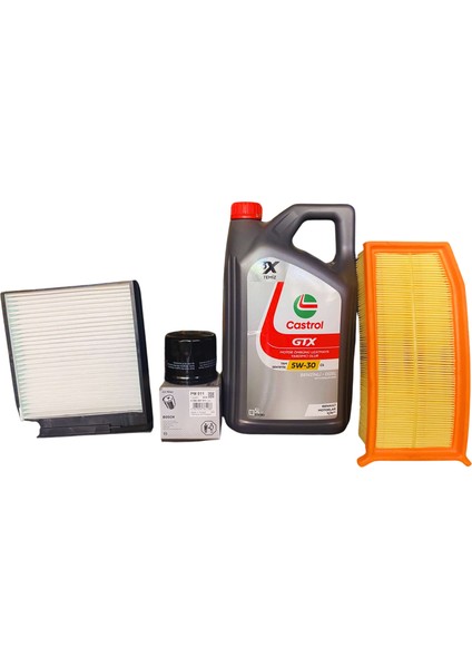 Renault Clıo Symbol 1.5 Dci Euro 5 Dizel Bakım ve Filtre Seti Castrol 5 30 yağ