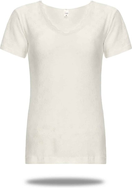 2'li Paket Kadın Pamuklu Transfer Ri̇bana V-Yaka Kısa Kollu Dantelli̇ Atlet Fanila fırsatları