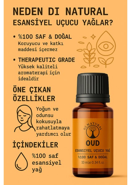 Oud Uçucu Yağ Saf Doğal Esans Buhurdanlık Difüzör Oda Esansı 10 ml fiyatları