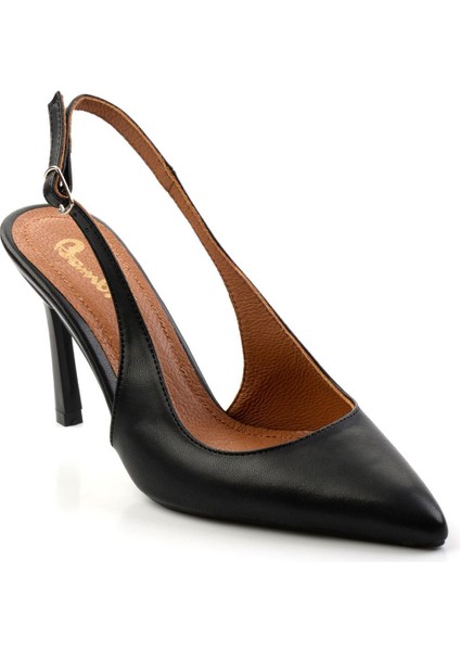Siyah Leather Kadın Klasik Topuklu Ayakkabı K01507160103 fiyatları