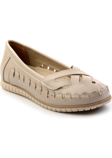 Bej Leather Kadın Babet K01140005103 fiyatları