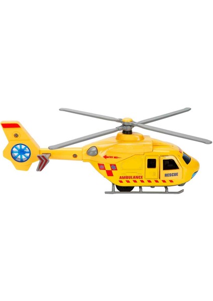 Sesli ve Işıklı Çek Bırak Die Cast Helikopter - Ambulans modelleri