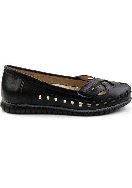 Siyah Leather Kadın Babet K01140005103