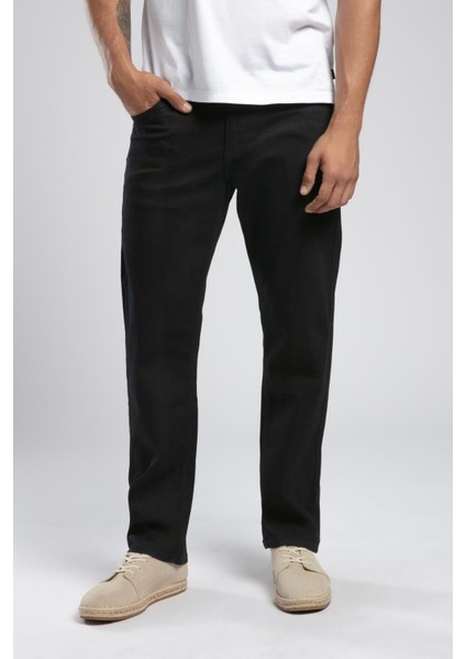 Rico Yüksek Bel Normal Kesim Düz Paça Siyah Erkek Jean Pantolon fiyatları