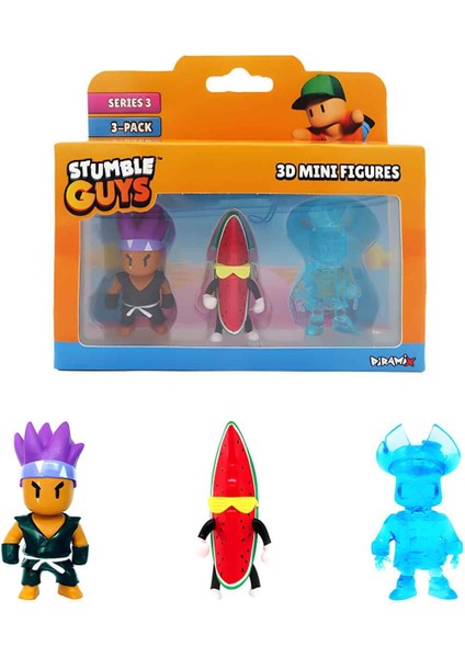 3’lü Mini Figür Seti S3 TUY23000 - Dark Firefist - Watermelon Guy - Capt. Diamondheart