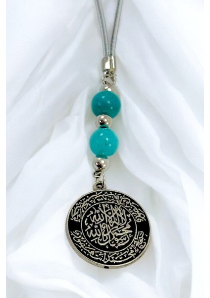 Turkuaz Doğal Taşlı Mührü Şerif Araba Dikiz Ayna Süsü