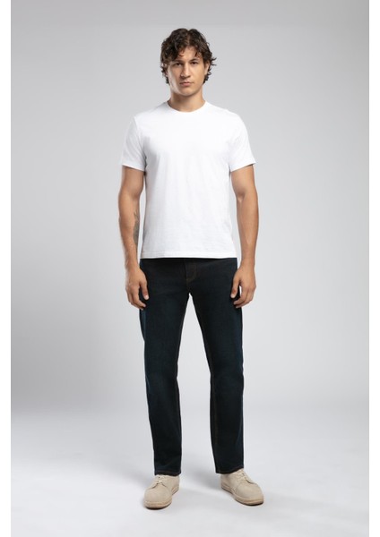 Rico Yüksek Bel Normal Kesim Düz Paça Mavi Erkek Jean Pantolon