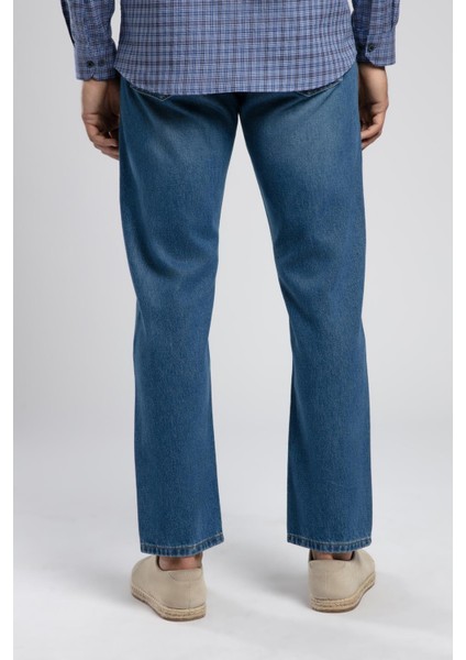 Rico Yüksek Bel Düz Kesim Düz Paça Mavi Erkek Jean Pantolon modelleri