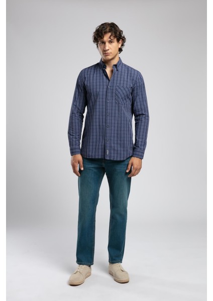 Rico Yüksek Bel Normal Kesim Düz Paça Mavi Erkek Jean Pantolon