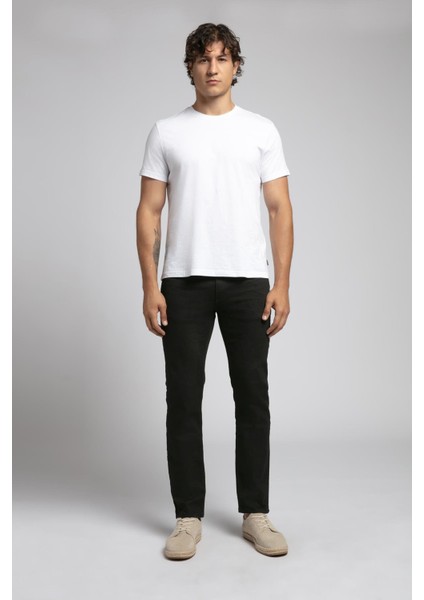 Marco Normal Bel Dar Kesim Düz Paça Siyah Erkek Jean Pantolon