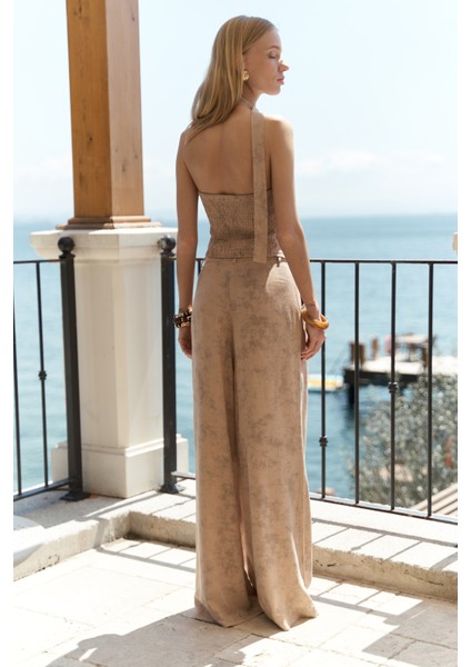 Bhioctoria Vizon Straplez Crop Pantolon Takım