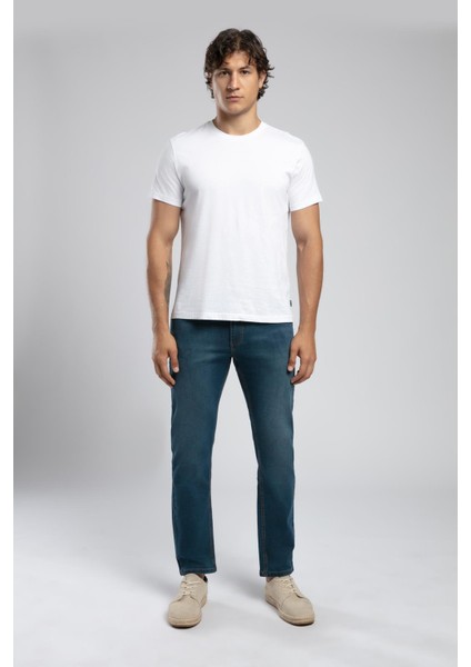 Rico Yüksek Bel Normal Kesim Düz Paça Yeşil Erkek Jean Pantolon